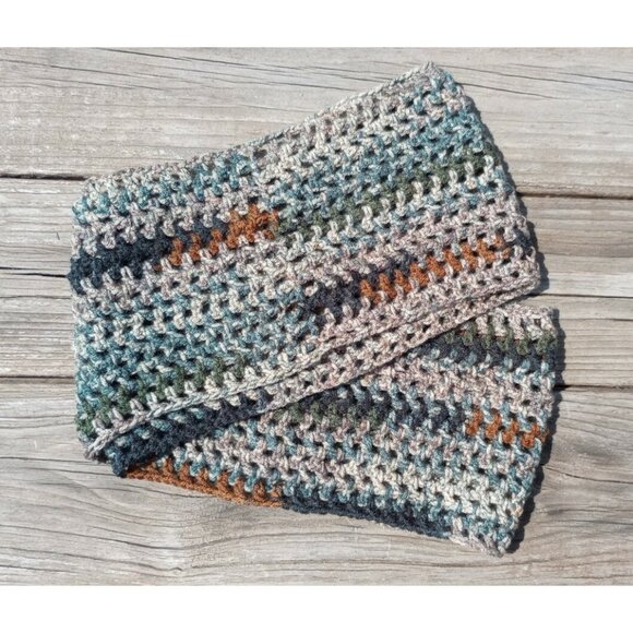 Men's Hipster Infinity Scarf Cowl Camouflage Green Black Brown Hunting Woodsy OS - Picture 7 of 9